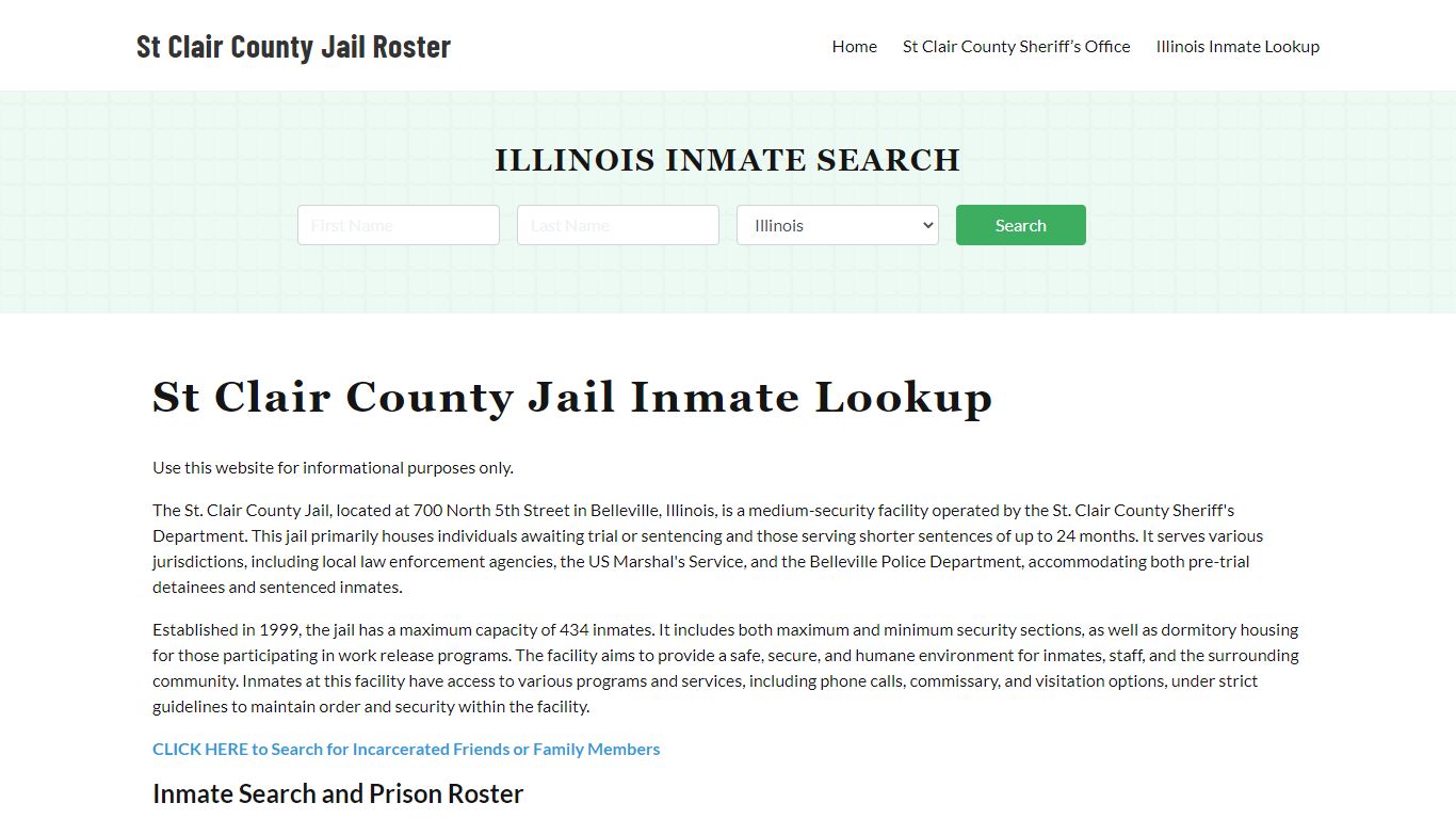 St Clair County Jail Roster Lookup, IL, Inmate Search