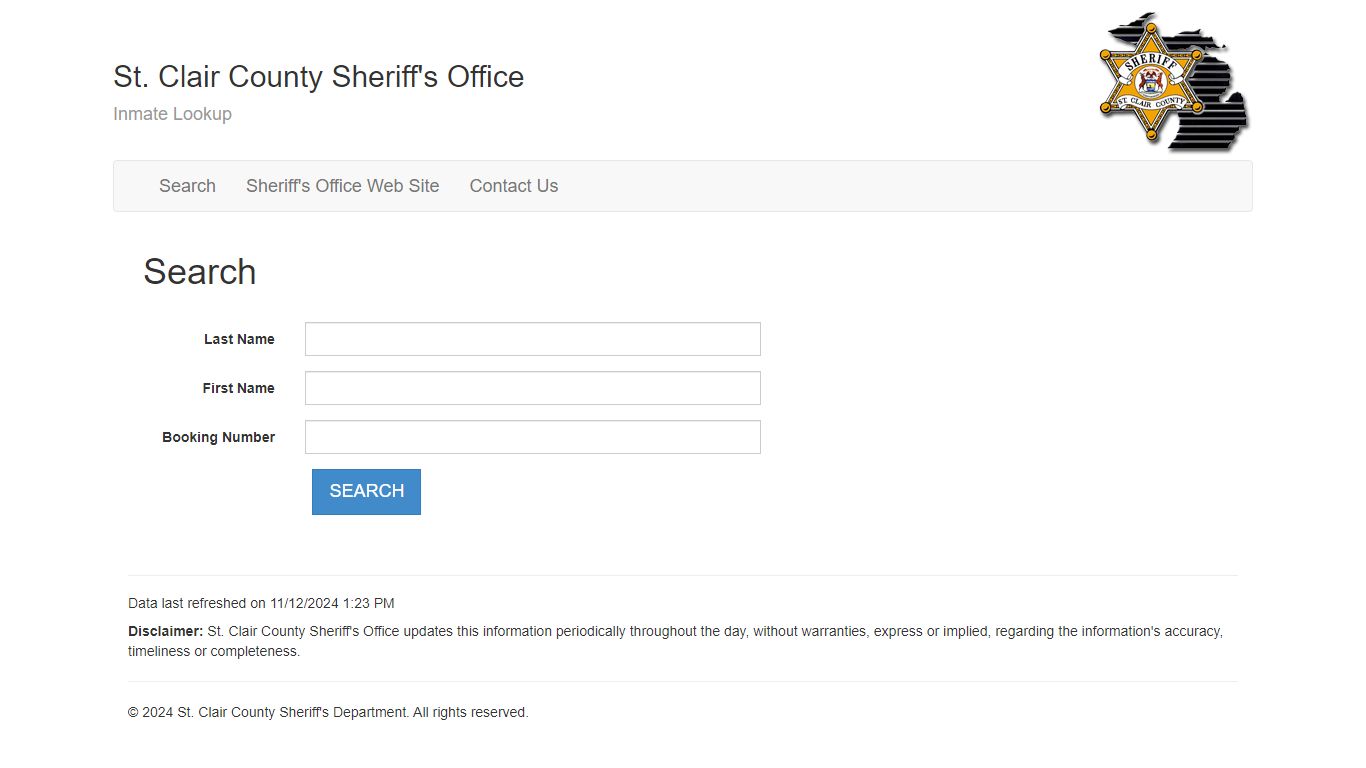 Inmate Lookup - St. Clair County