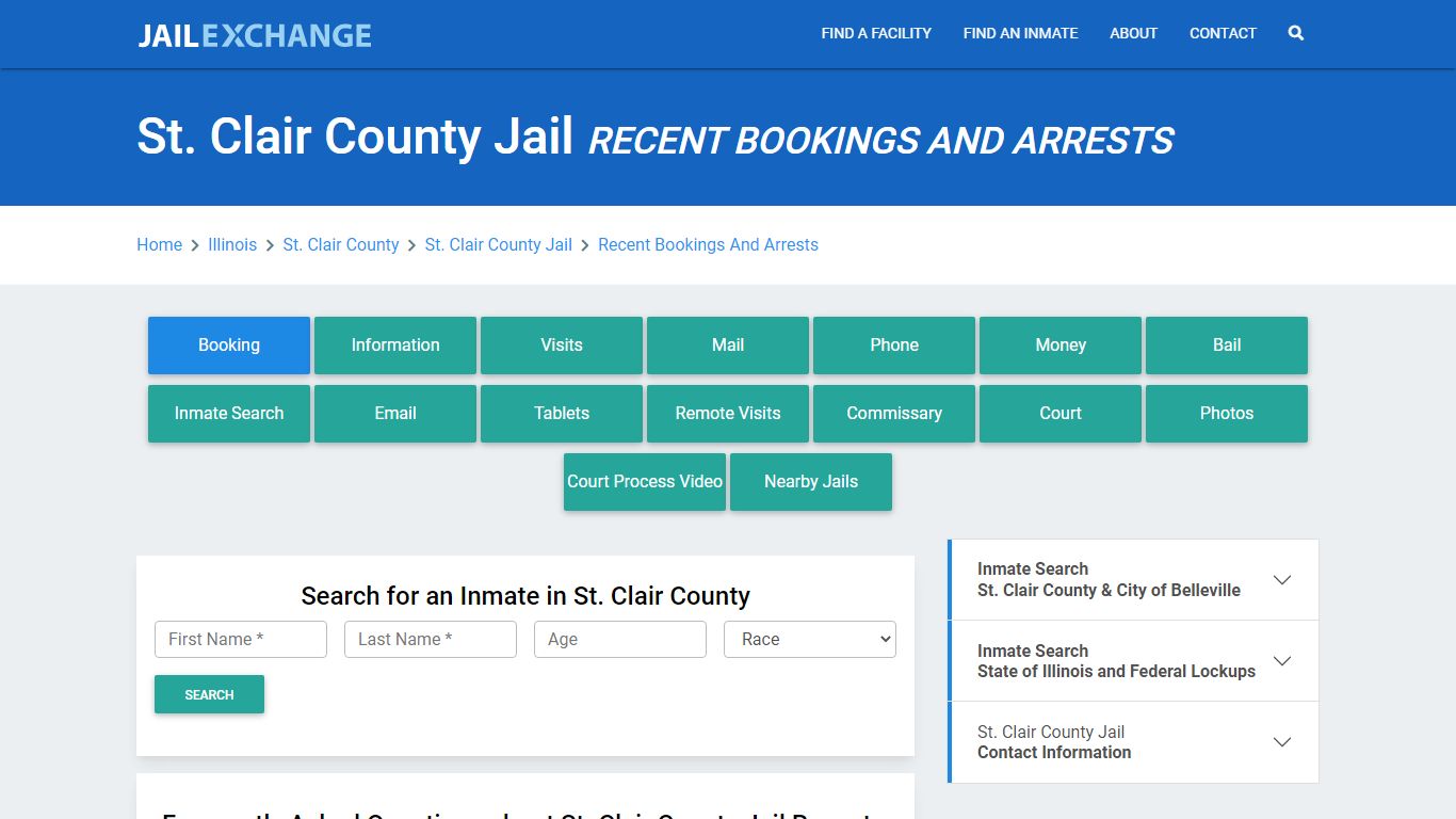 St. Clair County Jail IL Recent Arrests and Bookings - Jail Exchange